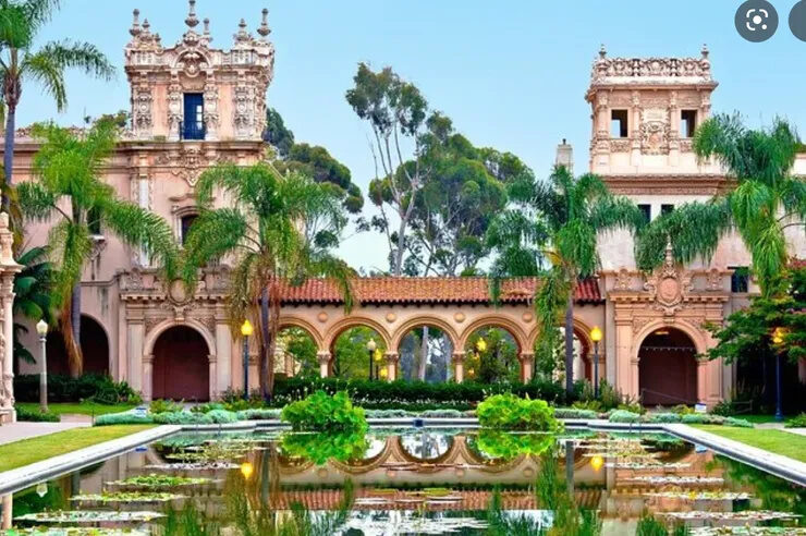 Balboa Park gardens and Spanish Colonial architecture, San Diego